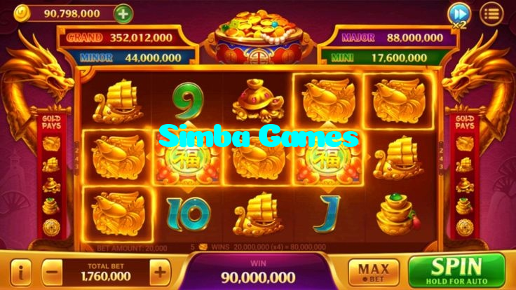 Simba Games casino presented on mobile device in Pakistan with slots and live games
